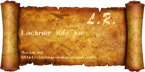 Lackner Réka névjegykártya